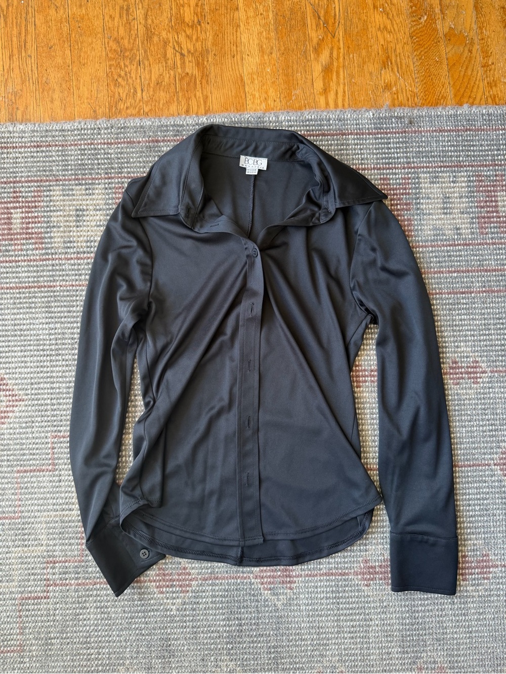 vintage BCBG Black Button-Up Shirt
